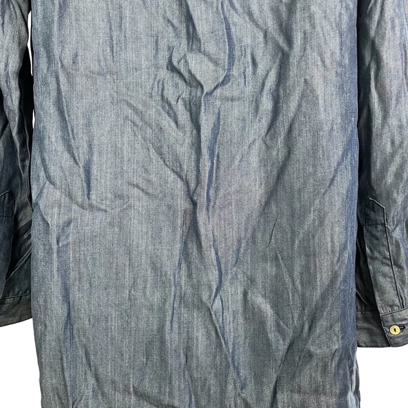 HONEY PUNCH Denim Chambray Long Sleeve Shirt Style Tunic V-Neck Dress sz Small S - Picture 13 of 16